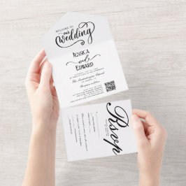 Caligrafia Simples de Código Qr Preto e Preto