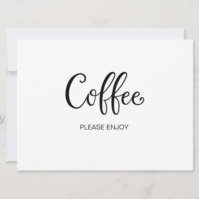 Caligrafia Simples | Placa de casamento "Café" (Frente)