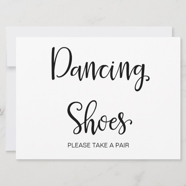 Caligrafia Simples | Placa de casamento "Sapatos d (Frente)