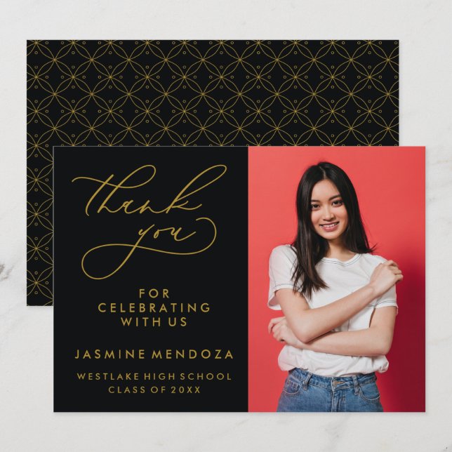 CALIGRAFIA SIMPLISTA E CAPRICHOSA DE AGRADECIMENTO (Frente/Verso)