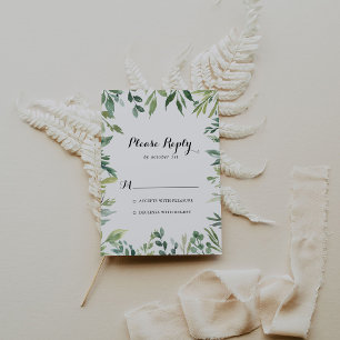 Caligrafia tropical verde Elegante RSVP