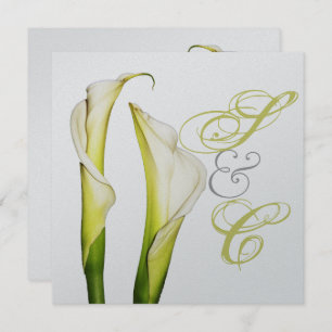 Calla Lillies + texto de espiral, Convites de casa