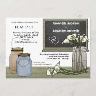 Calla Lily Chalkboard E Convite de casamento Mason