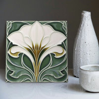 Calla Lily Green Floral Wall Decor Art Nouveau