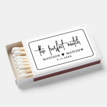 Calligraphy Perfect Match Wedding Matchboxes
