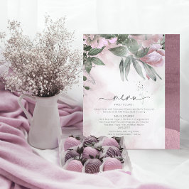 Calliografia Floral Wedding Menu Mauve ID771