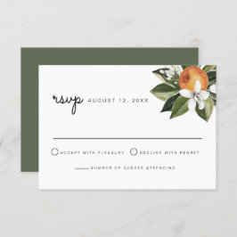 Calliope - Cartão RSVP de Flor Laranja-Laranja-Aqu