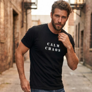 Calm Chaos - Camiseta Paradoxo Minimalista Preta