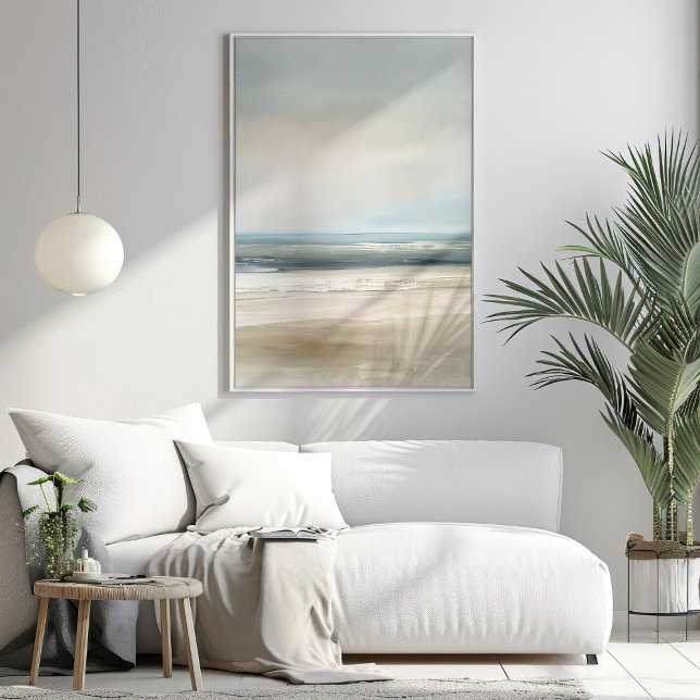 Calm Coastal Beach Poster | Arte moderna do mar (Criador carregado)