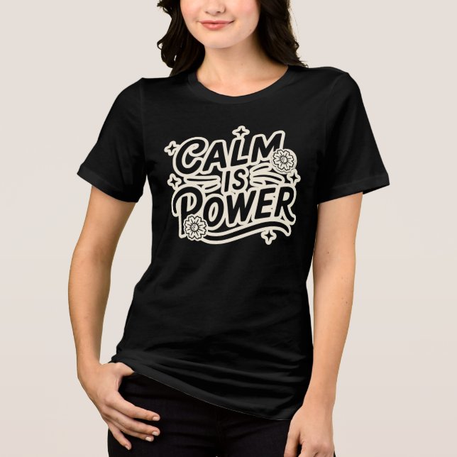 Calm Is Power Black – Minimal Mindful Streetwear (Frente)