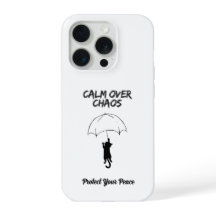 Calm Over Chaos – Editable Quote Cat iPhone Case