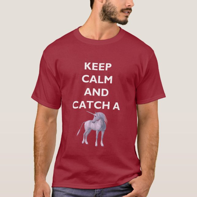 Calma pega uma camisa básica de T-shirt preto do U (Frente)