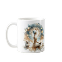 Calma Yoga posou café chá caneca soprada creme