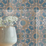 Calmante Azul bege Branco Vestido Geométrico<br><div class="desc">Esse azulejo cerâmico é uma bela mistura de arte tradicional e estética contemporânea. A cor base é uma sombra calmante de azul, fornecendo um pano de fundo sereno para o intrincado design que a adornou. Linhas geométricas brancas cruzam o azulejo, formando uma estrutura complexa de formas de diamante e outros...</div>