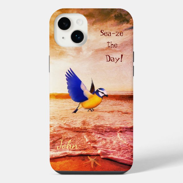 Calming Beach Scene Bird Sea (Verso)