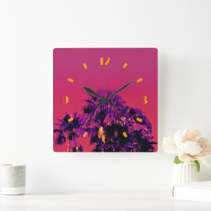 Calor tropical Palmeiras Numeradas Relógio de Pare