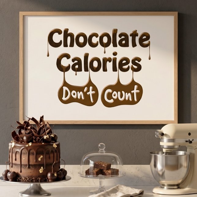 Calorias de Chocolate Não Contam Poster de Humor c (Criador carregado)