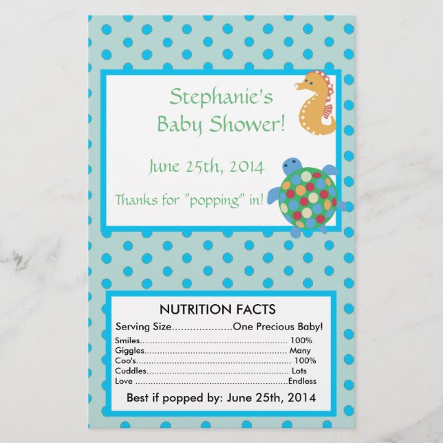 Calypso Sea Creatures Microwave Popcorn Wrapper (Frente)