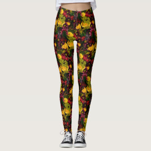 Cama de Amarelo e Rosas vermelhas: Leggings