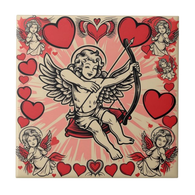 Cama de cupido vintage amor (Frente)
