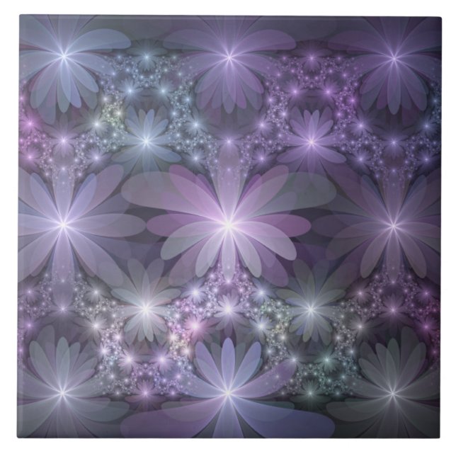 Cama de Flores Arte Fractal Abstrato Brilhante e M (Frente)