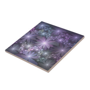 Cama de Flores Arte Fractal Abstrato Brilhante e M