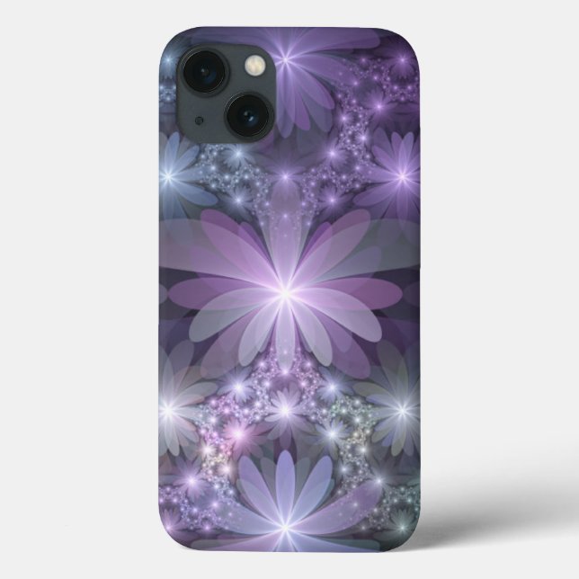 Cama de Flores Arte Fractal Abstrato Moderno e Bri (Verso)
