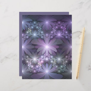 Cama de Flores Trendy Shiny Abstrato Arte Fractal