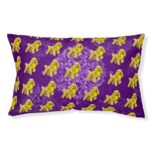 Cama de Estimação com Estampa Floral Roxo Amarelo