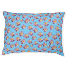 Cão Floral Azul Vintage Bed