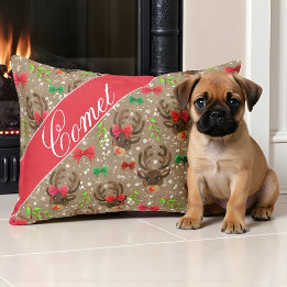Cama Para Animais De Estimação Feriado de Padrão de Reindeer de Natal