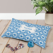 Gingham Azul com Estampas e Ossos