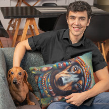 Groovy Cachorro Retrô Hippie Dachshund Boho
