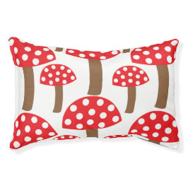 Cama Para Animais De Estimação Padrão Botânico do Cogumelo Vermelho