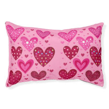 Pink and Red Patterned Hearts