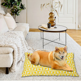 Cama Para Animais De Estimação Yellow Squares Pattern Dog Bed