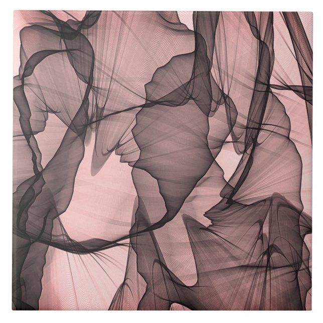 Camada Mística de Lenços de Chiffon Preto e Rosa (Frente)