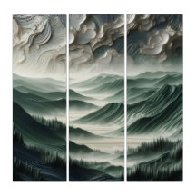 Camadas Celestiais Paisagem de Nuvens Verdejantes