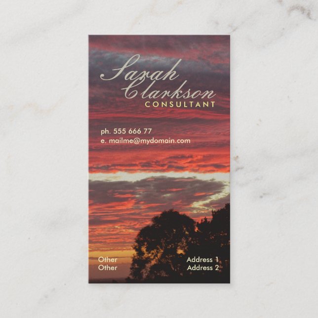 Camadas de Fogo Skys Cartão de visita Vertical (Frente)