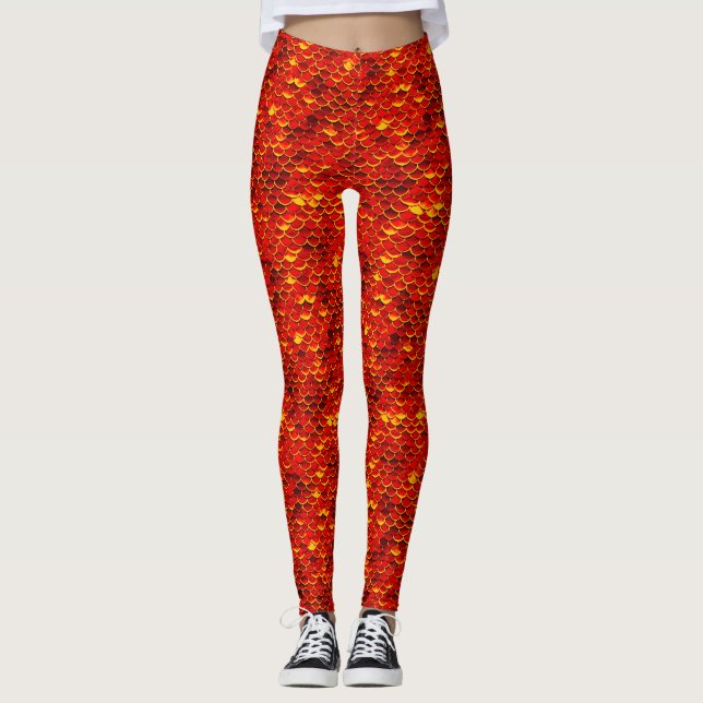 Camadas de Sereia Vermelha com Leggings Ariel insp (Frente)