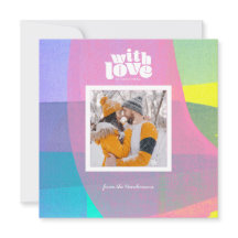 Camadas Pintadas de Amor no Cartão com fotos Quadr