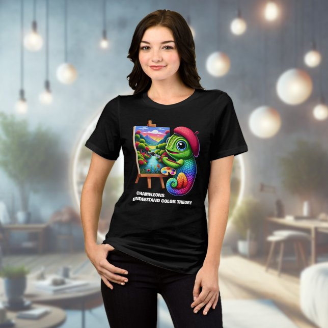 Camaleões Entendam Teoria das Cores (Funny Chameleons Understand Color Theory Tri-Blend Shirt Cover Photo)