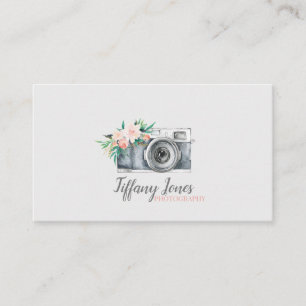 câmara de fotografia cartão de visita floral