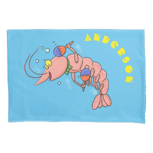 Camarão feliz e bonito, desenho animado