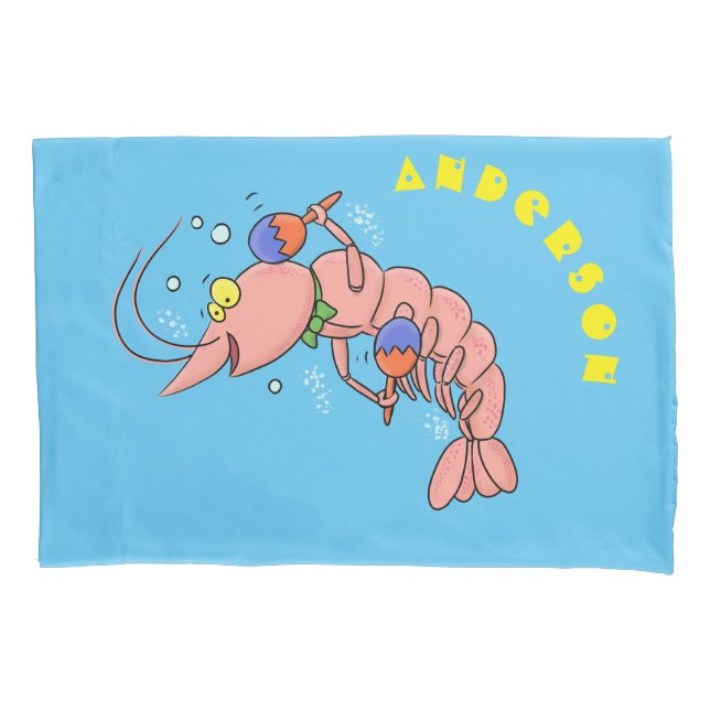Camarão feliz e bonito, desenho animado (Frente)