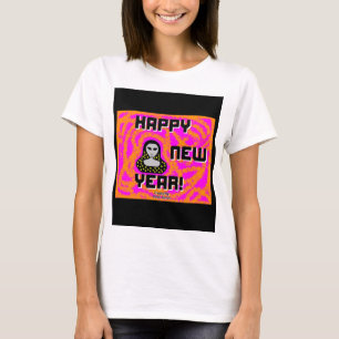 Camarões Ano Novo Deseja Camisa Básica Branca de C