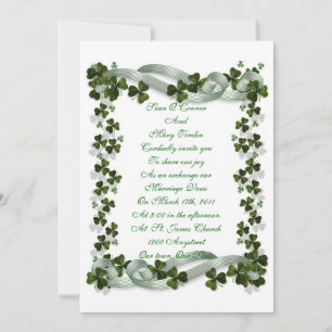 Camarões e fita de convite para o casamento irland