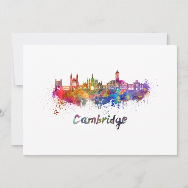 Cambridge skyline in watercolor (Frente)