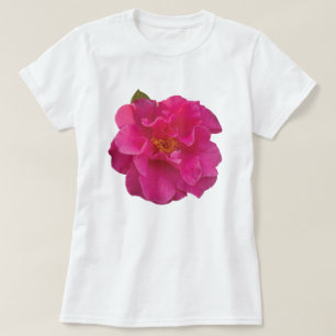Camélia Rosa Fúcsia Camiseta Gráfica Floral Realis