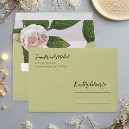 Camellia e Greenery Casamento Elegante Simples